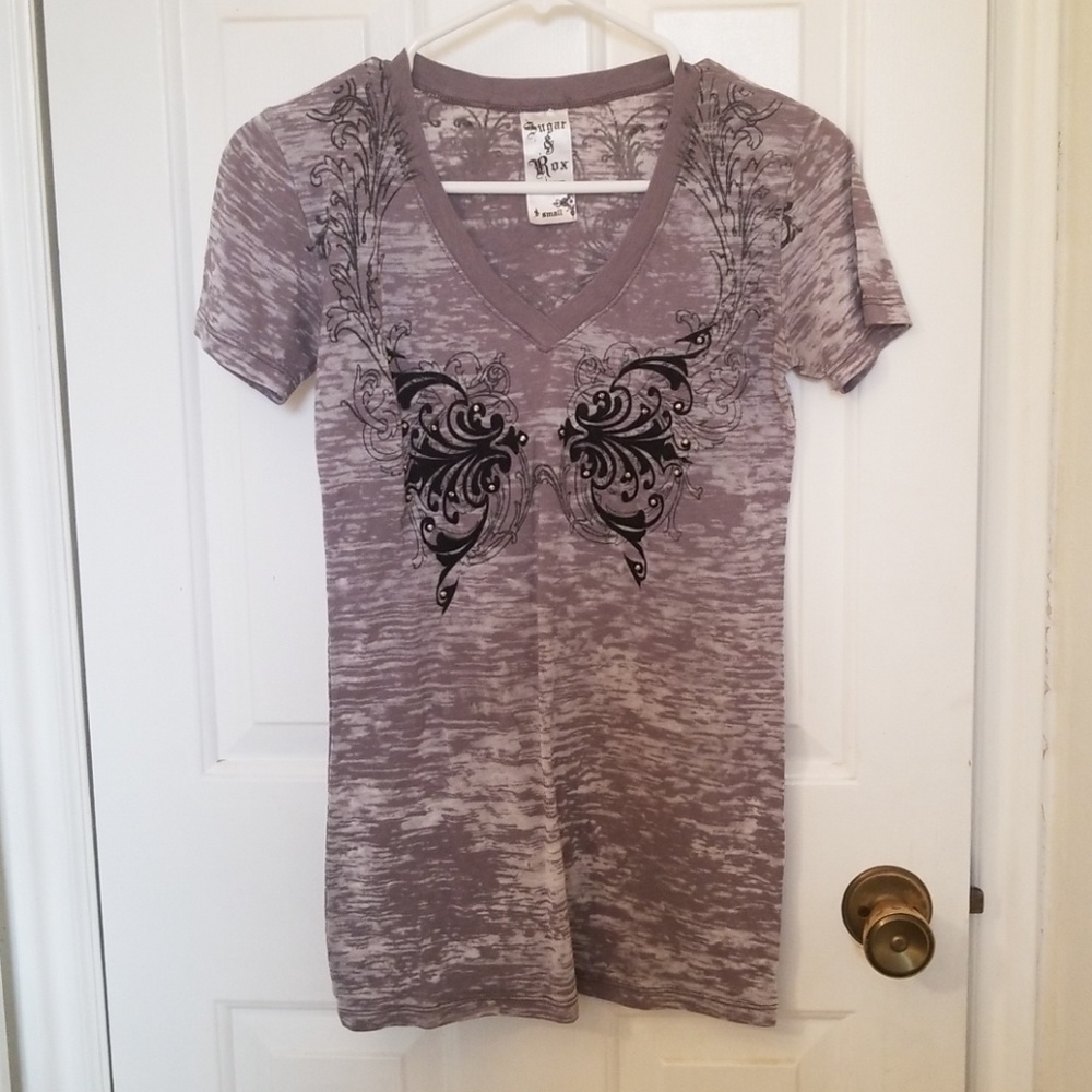 Sugar & Rox Burnout Tee